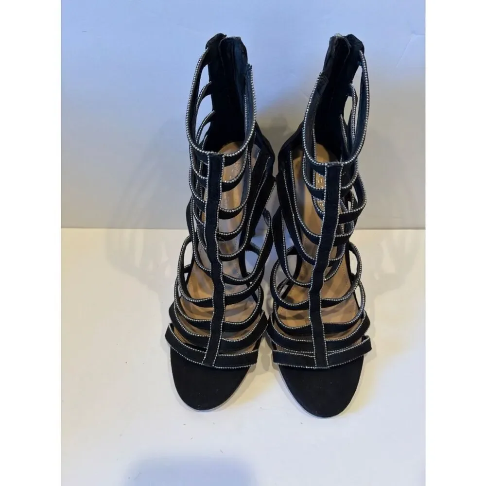 Black Strappy High Heel Sandals - Women's Fashion Stilettos BCB GENERATION